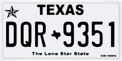 TX license plate DQR9351