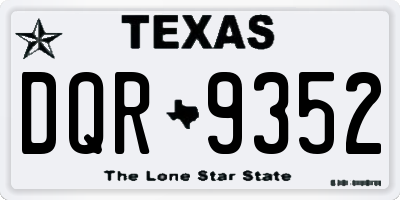 TX license plate DQR9352