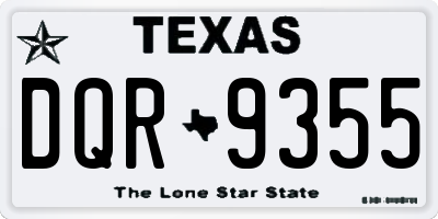 TX license plate DQR9355