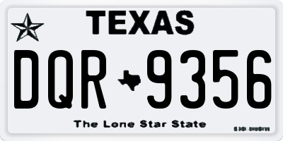 TX license plate DQR9356