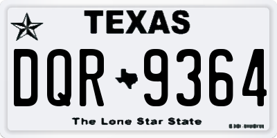 TX license plate DQR9364