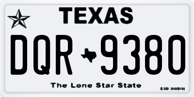 TX license plate DQR9380
