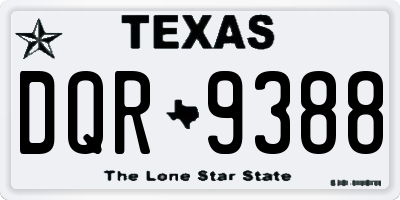 TX license plate DQR9388