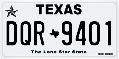 TX license plate DQR9401