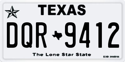 TX license plate DQR9412