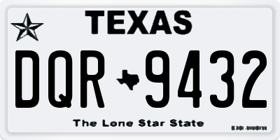 TX license plate DQR9432