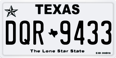 TX license plate DQR9433