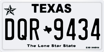 TX license plate DQR9434
