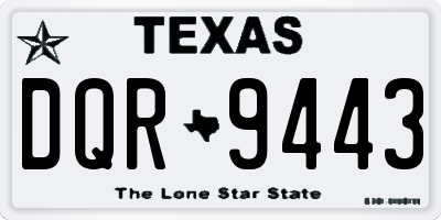 TX license plate DQR9443