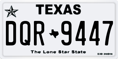 TX license plate DQR9447