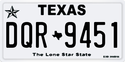 TX license plate DQR9451