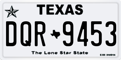 TX license plate DQR9453