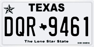 TX license plate DQR9461