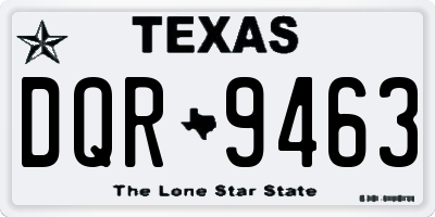TX license plate DQR9463