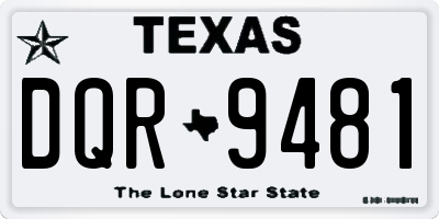 TX license plate DQR9481