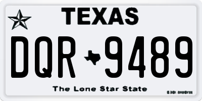 TX license plate DQR9489