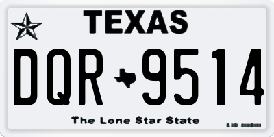 TX license plate DQR9514
