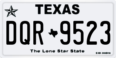 TX license plate DQR9523