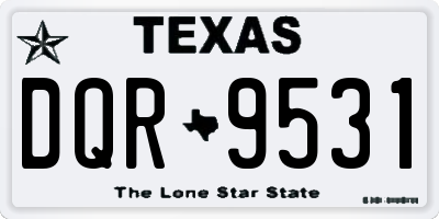 TX license plate DQR9531