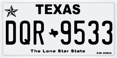 TX license plate DQR9533