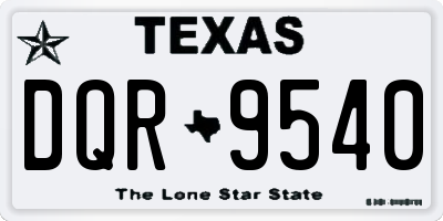 TX license plate DQR9540