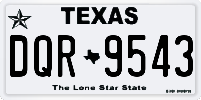 TX license plate DQR9543
