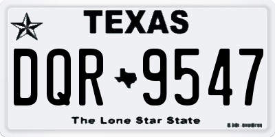 TX license plate DQR9547