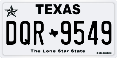 TX license plate DQR9549