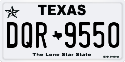 TX license plate DQR9550