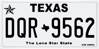 TX license plate DQR9562