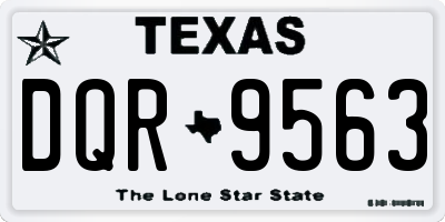 TX license plate DQR9563