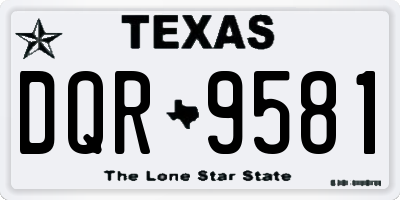 TX license plate DQR9581
