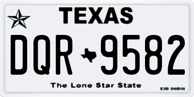 TX license plate DQR9582