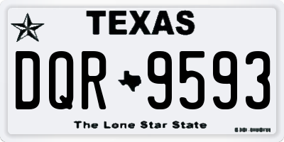 TX license plate DQR9593