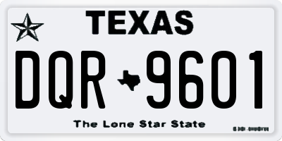 TX license plate DQR9601