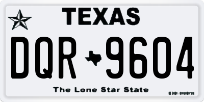 TX license plate DQR9604