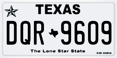 TX license plate DQR9609