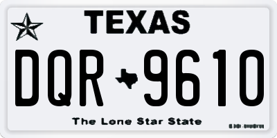 TX license plate DQR9610