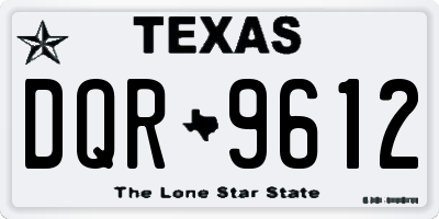 TX license plate DQR9612