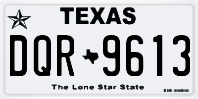 TX license plate DQR9613