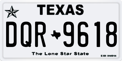 TX license plate DQR9618