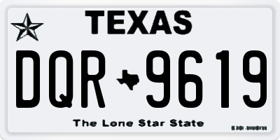 TX license plate DQR9619