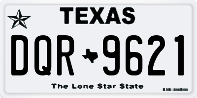 TX license plate DQR9621