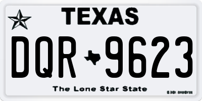 TX license plate DQR9623
