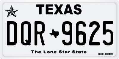 TX license plate DQR9625