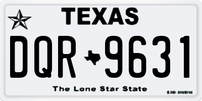 TX license plate DQR9631