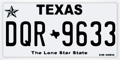 TX license plate DQR9633