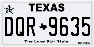 TX license plate DQR9635