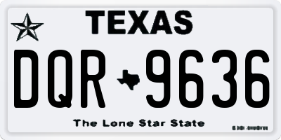 TX license plate DQR9636
