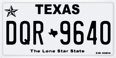 TX license plate DQR9640